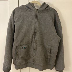 Mens Small Gray Arborwear Full Zip Hooded Sweatshirt - 100% Cotton - Double Laye